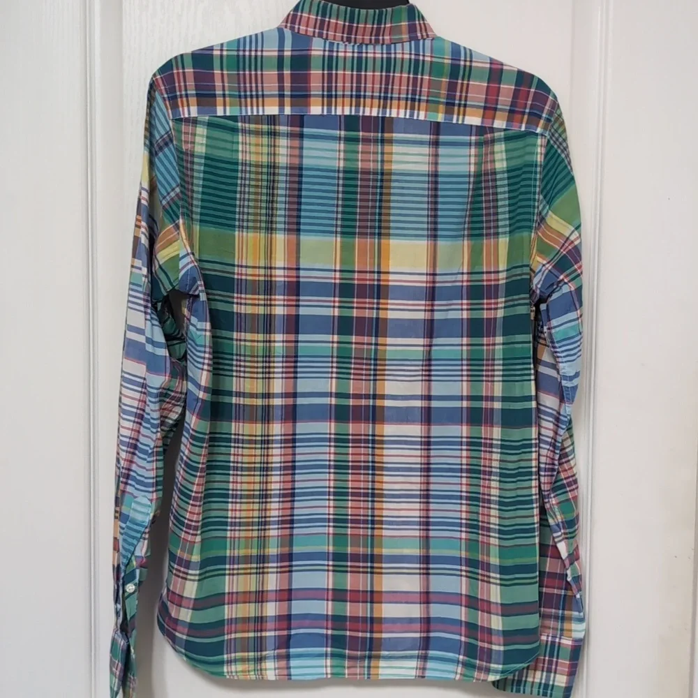 J. Crew Summer Plaid Cotton Button Down Shirt. Size Small